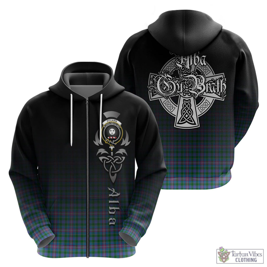 Pitcairn Tartan Hoodie Featuring Alba Gu Brath Family Crest Celtic Inspired - Tartan Vibes Clothing