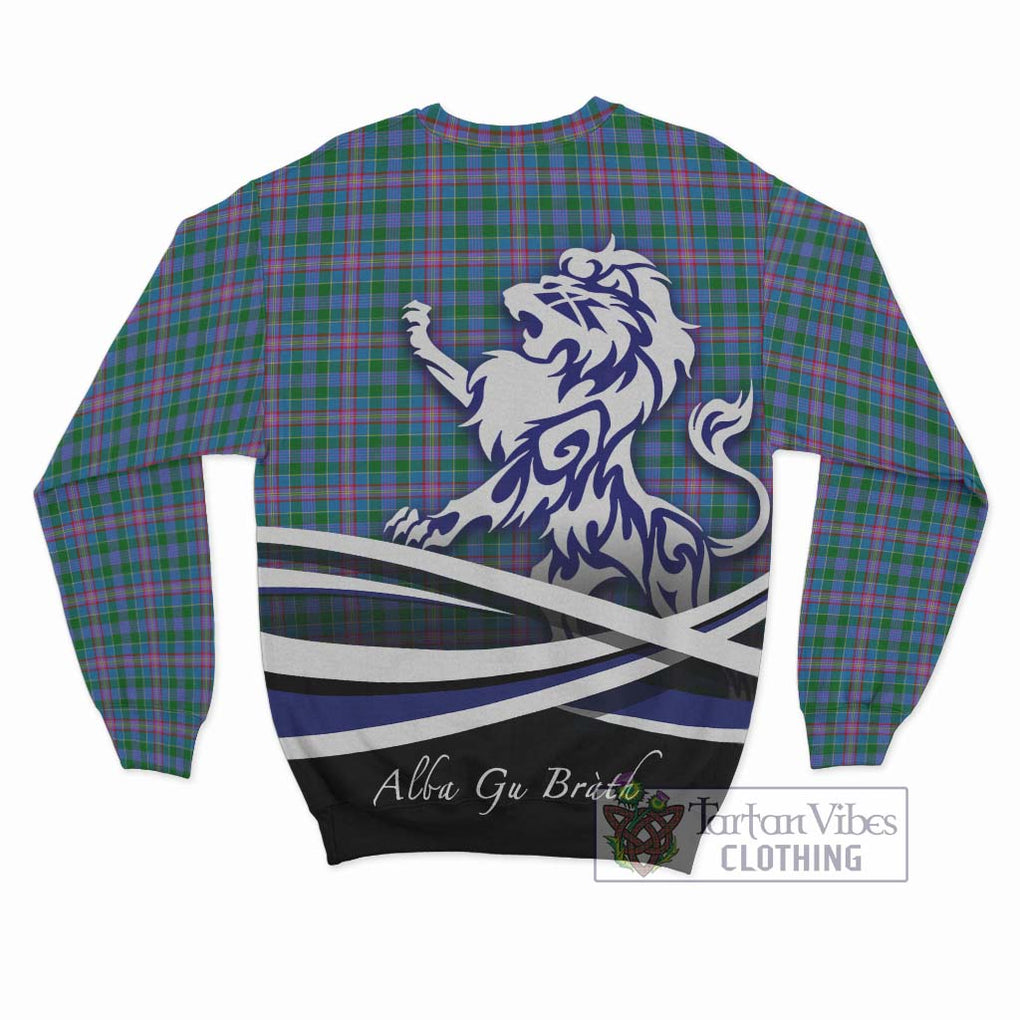 Pitcairn Tartan Sweatshirt with Alba Gu Brath Regal Lion Emblem - Tartan Vibes Clothing