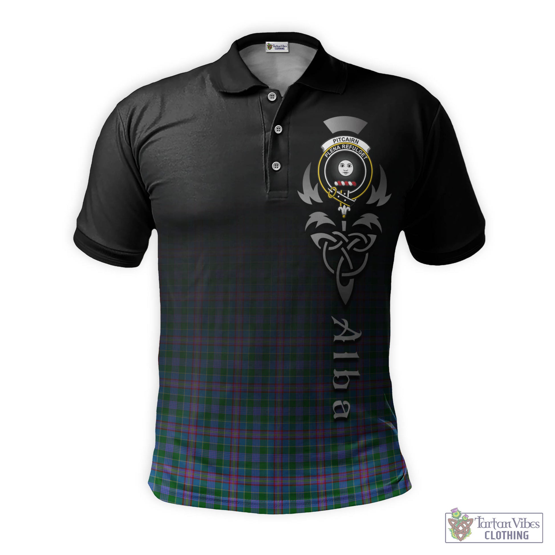 Pitcairn Tartan Polo Shirt Featuring Alba Gu Brath Family Crest Celtic Inspired - Tartan Vibes Clothing