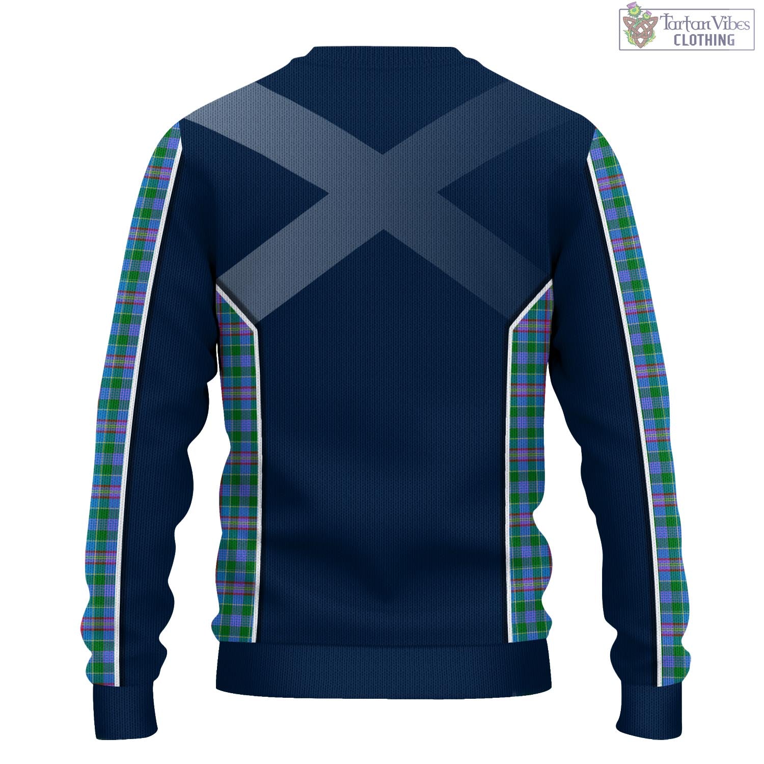 Pitcairn Tartan Knitted Sweatshirt with Family Crest and Scottish Thistle Vibes Sport Style - Tartan Vibes Clothing
