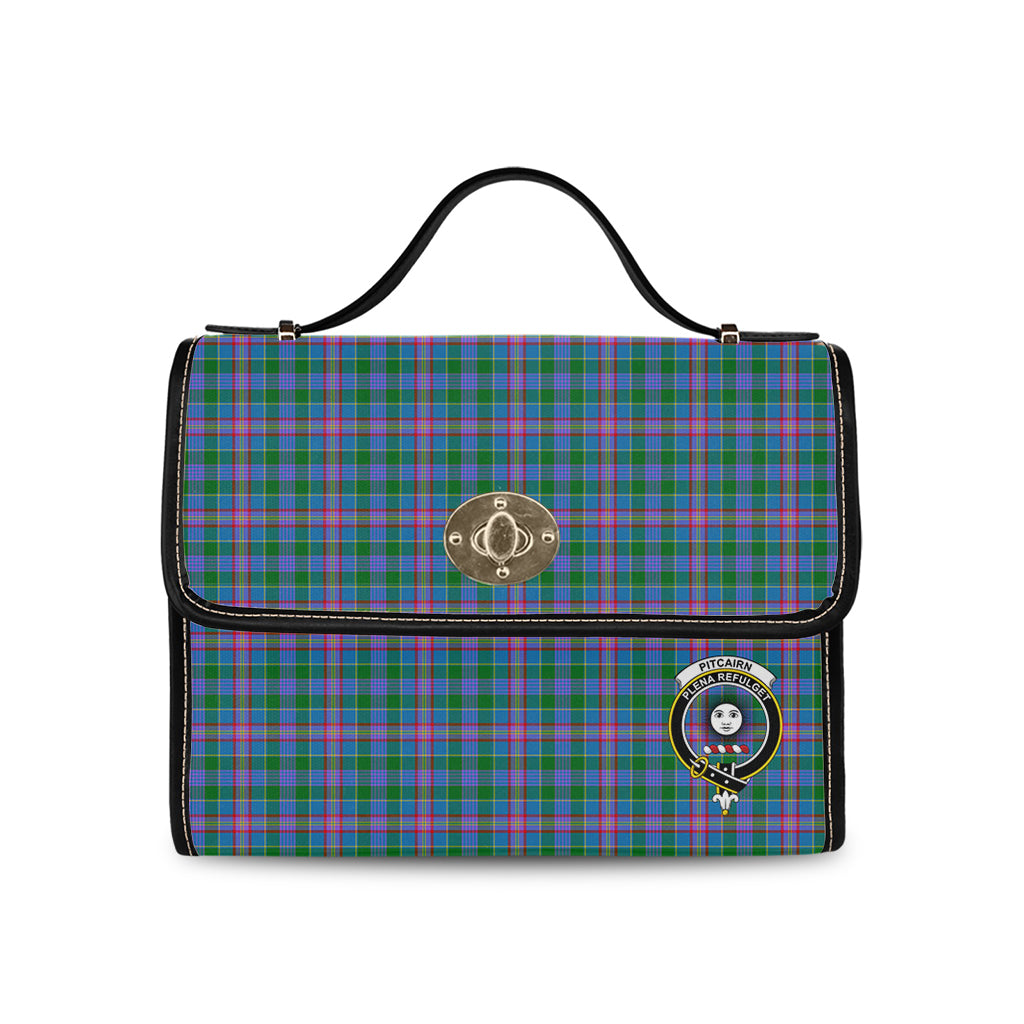 pitcairn-hunting-tartan-leather-strap-waterproof-canvas-bag-with-family-crest