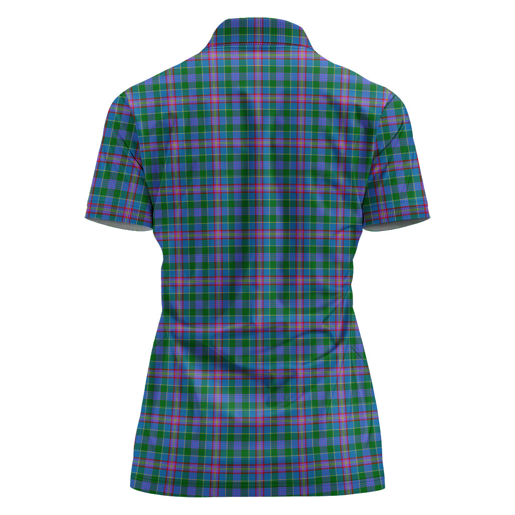 pitcairn-hunting-tartan-polo-shirt-with-family-crest-for-women