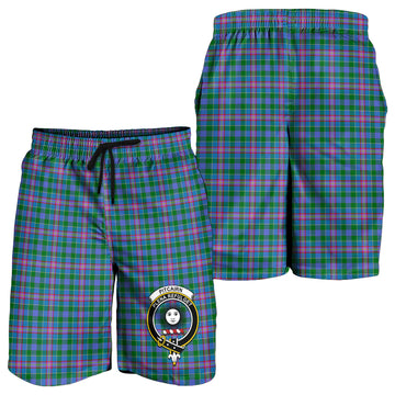 Pitcairn Tartan Mens Shorts with Family Crest - Tartan Vibes Clothing
