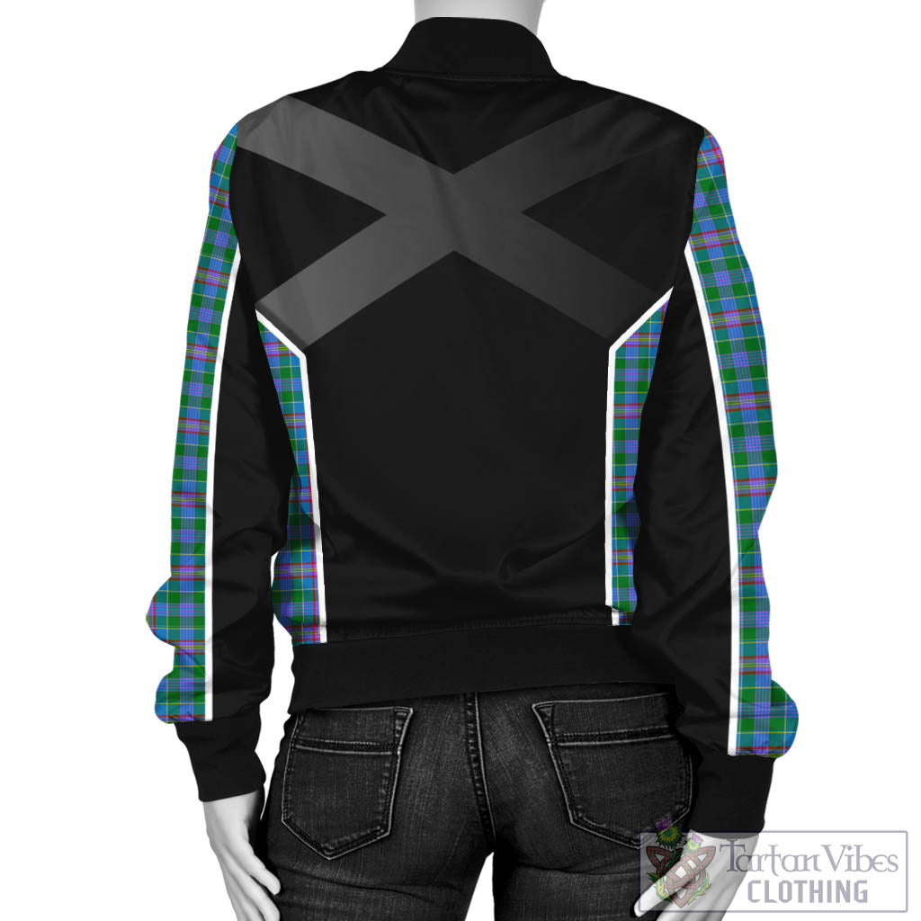 Pitcairn Tartan Bomber Jacket with Family Crest and Scottish Thistle Vibes Sport Style - Tartan Vibes Clothing