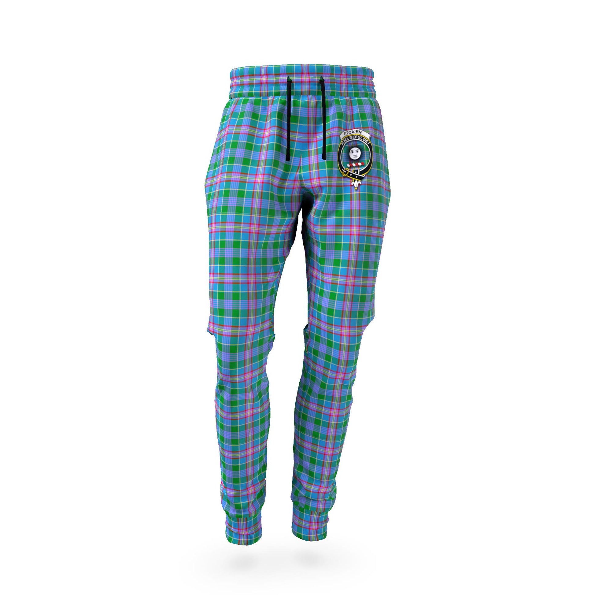 Pitcairn Tartan Joggers Pants with Family Crest - Tartan Vibes Clothing