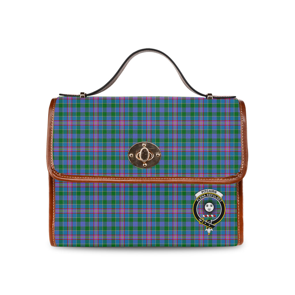 pitcairn-hunting-tartan-leather-strap-waterproof-canvas-bag-with-family-crest