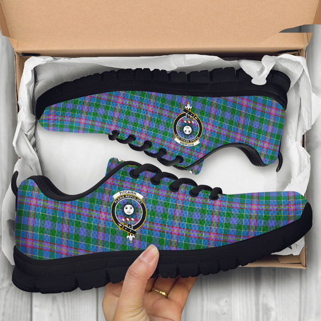 Pitcairn Tartan Sneakers with Family Crest - Tartan Vibes Clothing