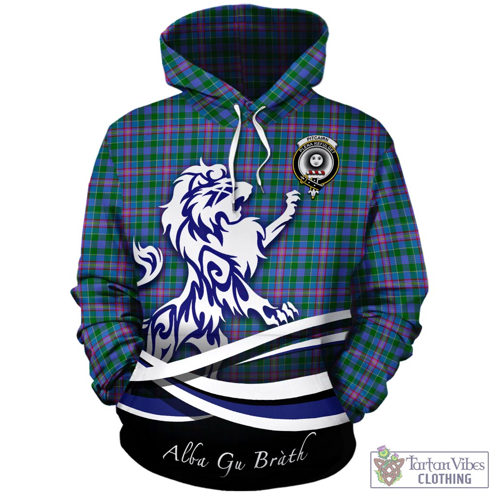 Pitcairn Tartan Hoodie with Alba Gu Brath Regal Lion Emblem - Tartan Vibes Clothing