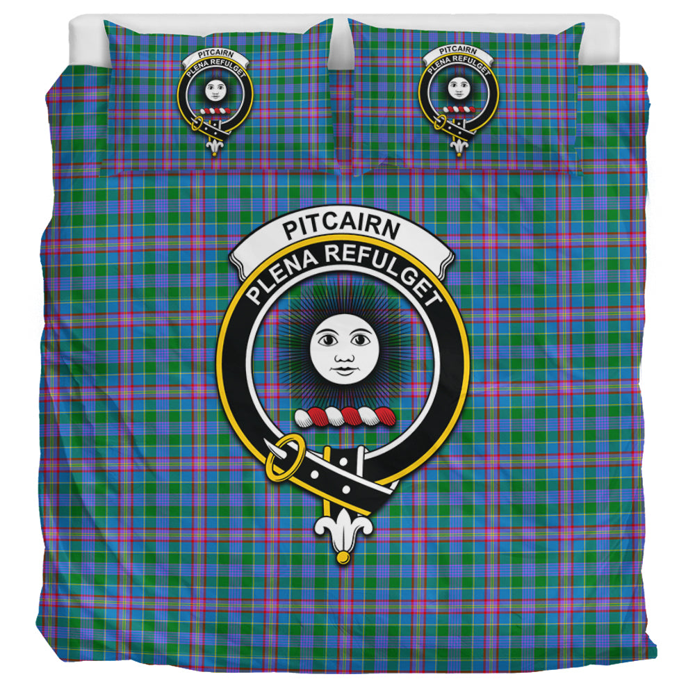 Pitcairn Tartan Bedding Set with Family Crest UK Bedding Set UK Super King 104*94 inch - Tartan Vibes Clothing
