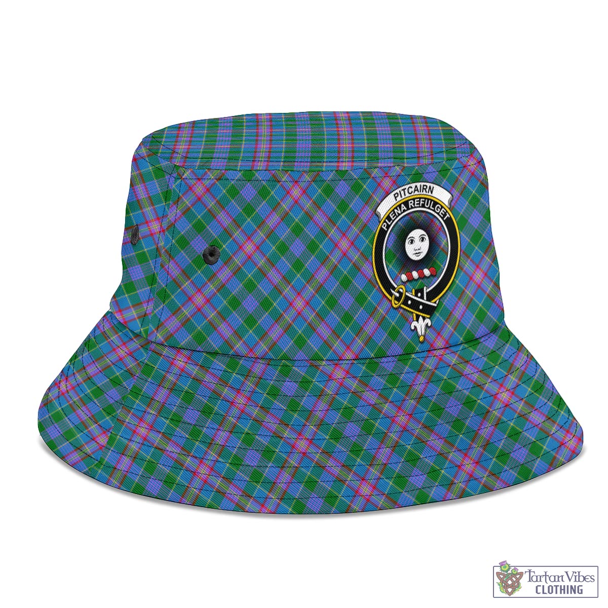 Pitcairn Tartan Bucket Hat with Family Crest - Tartan Vibes Clothing