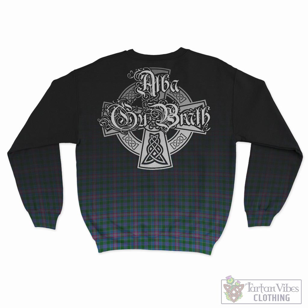 Tartan Vibes Clothing Pitcairn Hunting Tartan Sweatshirt Featuring Alba Gu Brath Family Crest Celtic Inspired