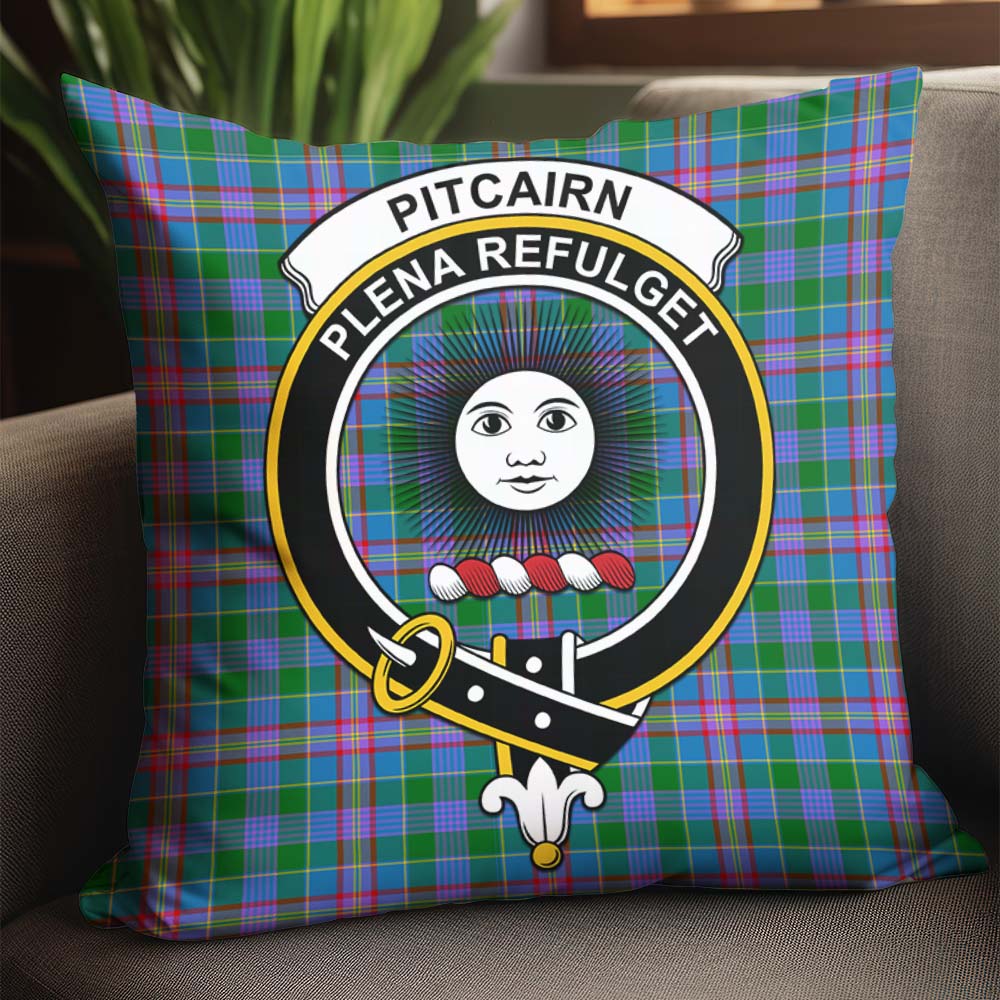 Pitcairn Tartan Pillow Cover with Family Crest - Tartan Vibes Clothing