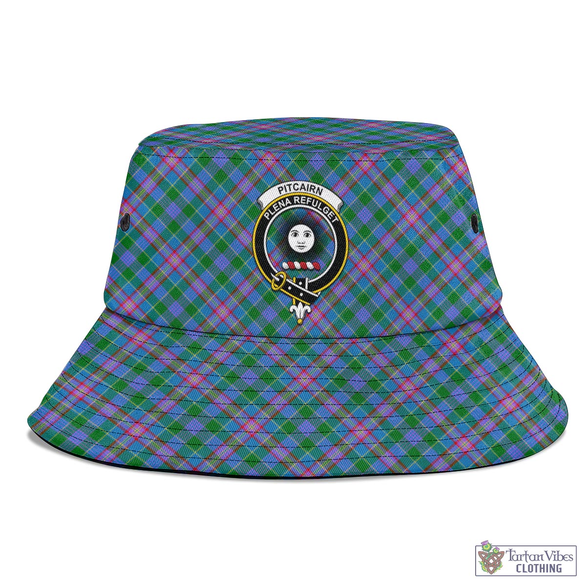 Pitcairn Tartan Bucket Hat with Family Crest - Tartan Vibes Clothing