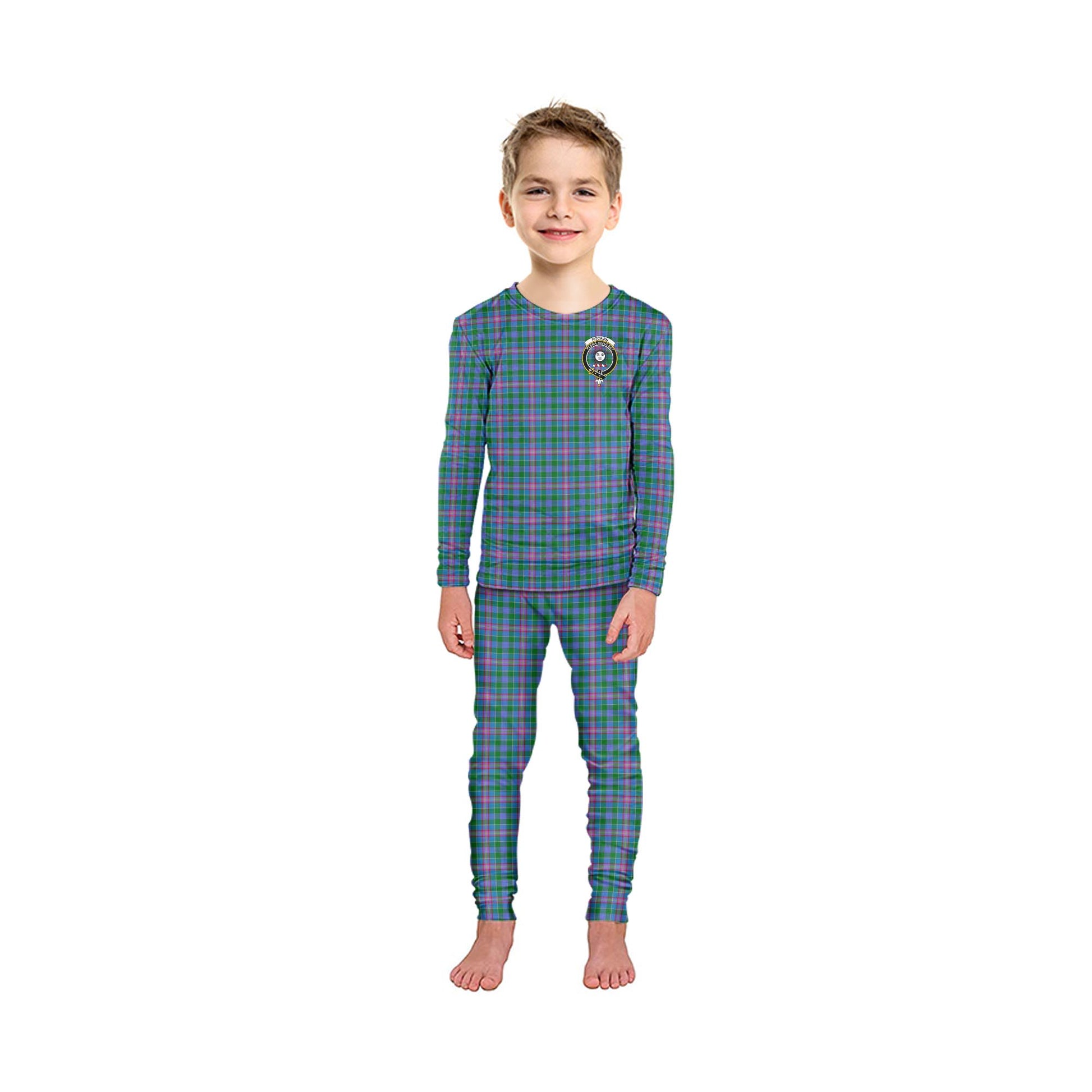 Pitcairn Tartan Pajamas Family Set with Family Crest - Tartan Vibes Clothing