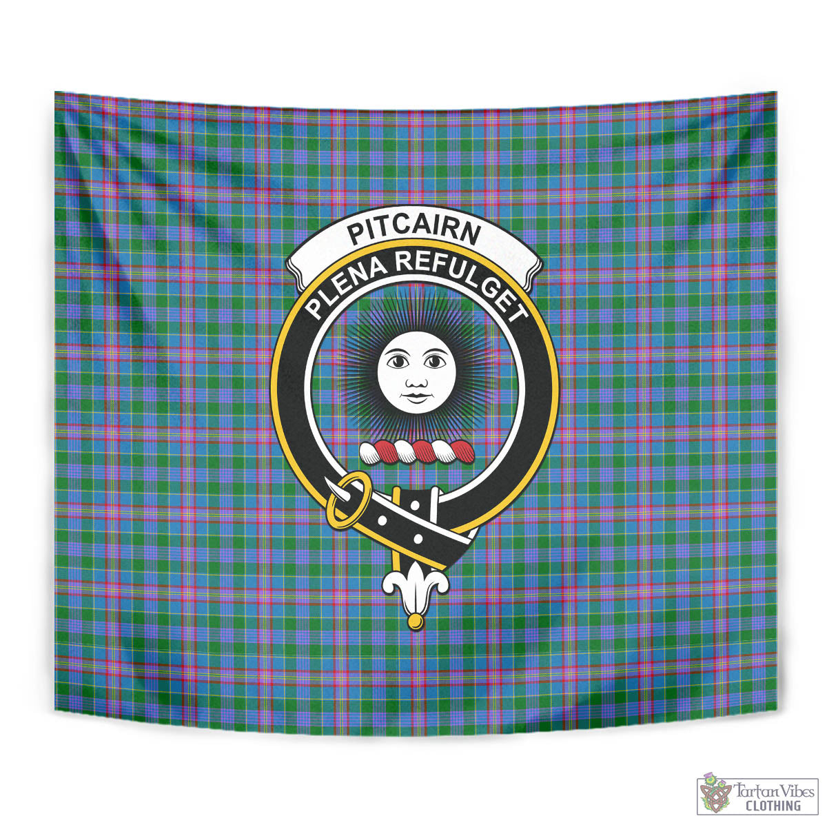 Pitcairn Tartan Tapestry Wall Hanging and Home Decor for Room with Family Crest - Tartan Vibes Clothing