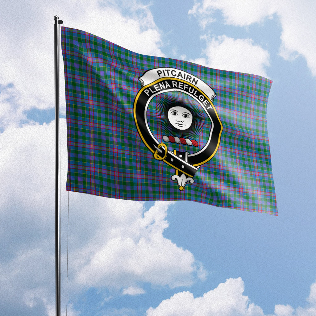 pitcairn-hunting-tartan-flag-with-family-crest