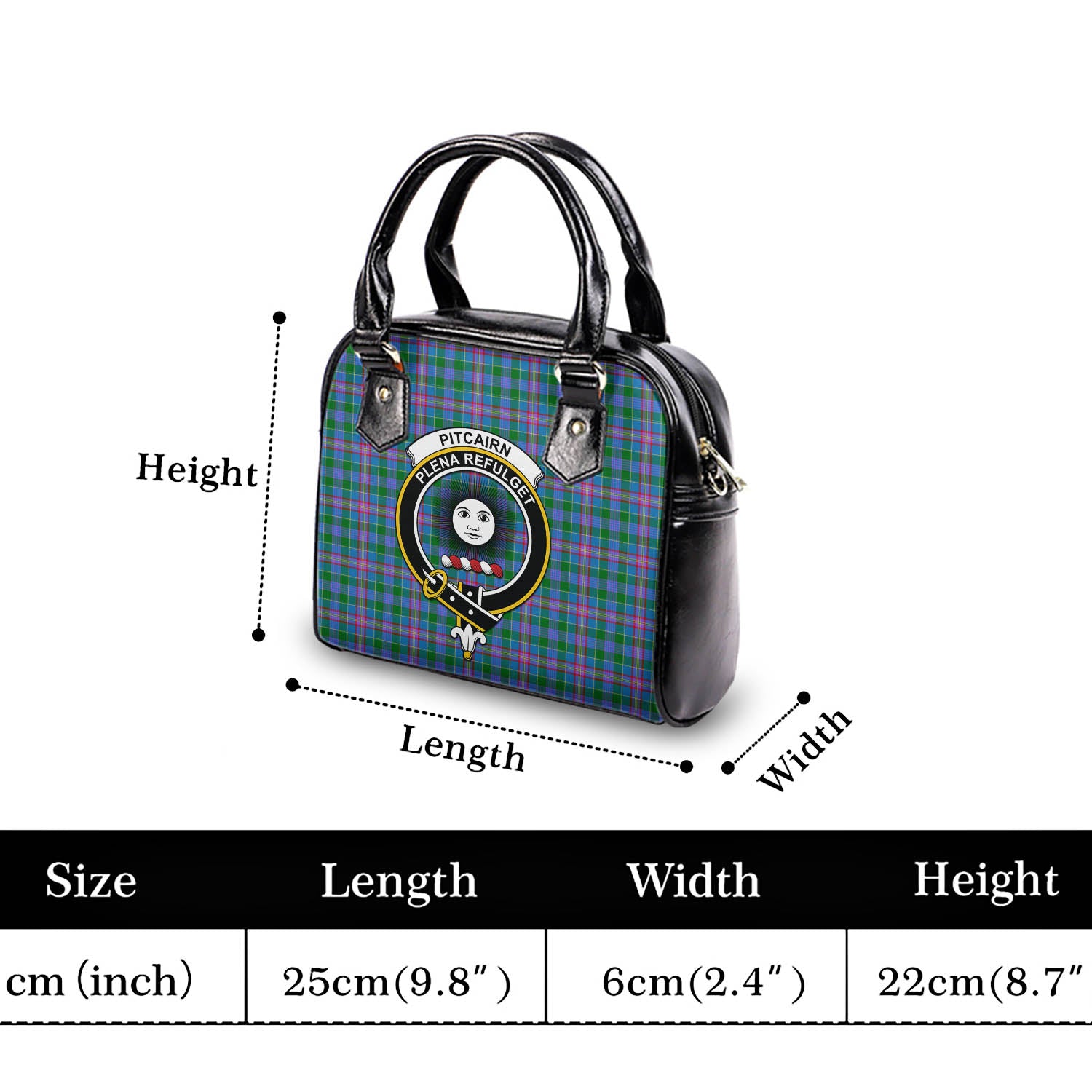 Pitcairn Tartan Shoulder Handbags with Family Crest - Tartan Vibes Clothing