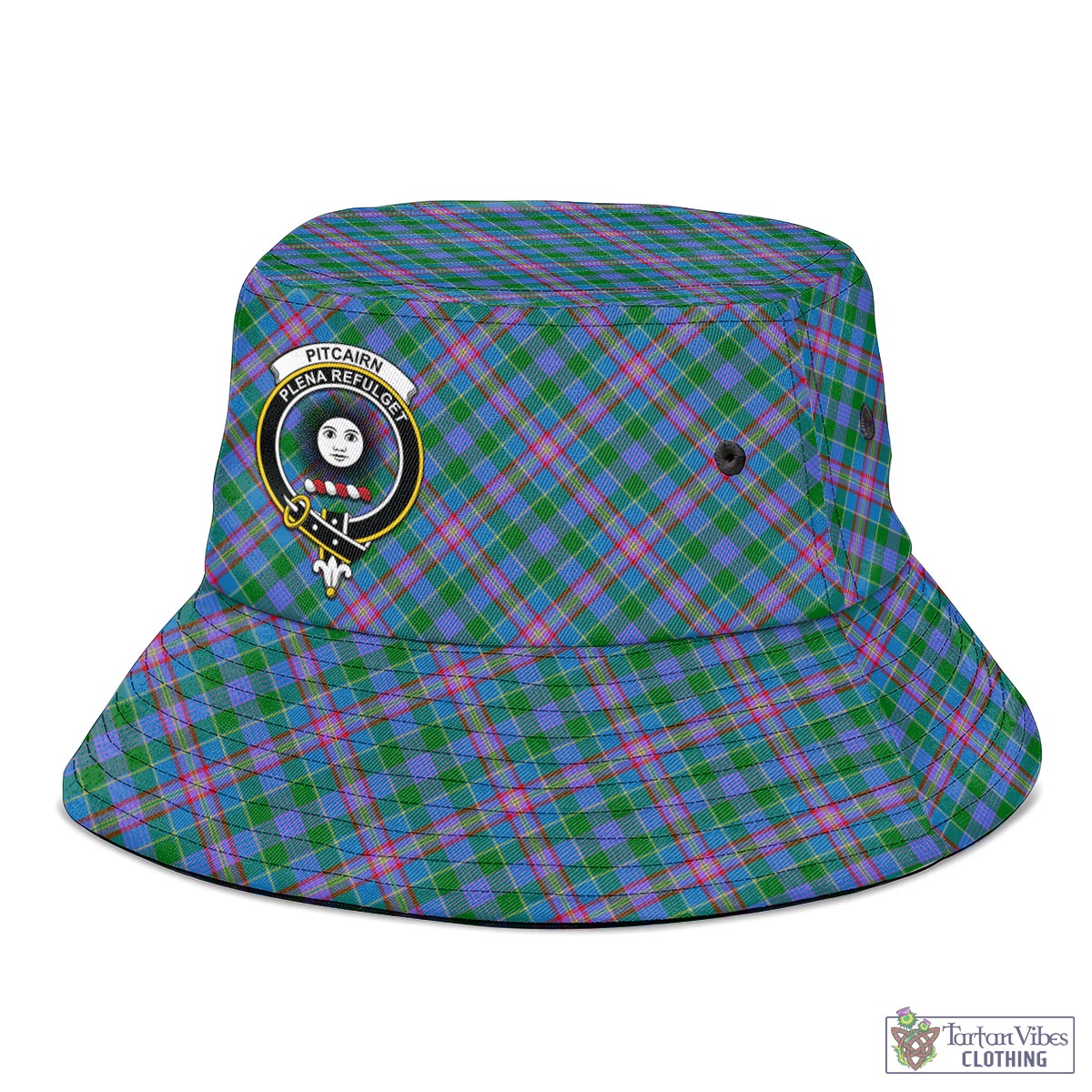 Pitcairn Tartan Bucket Hat with Family Crest - Tartan Vibes Clothing