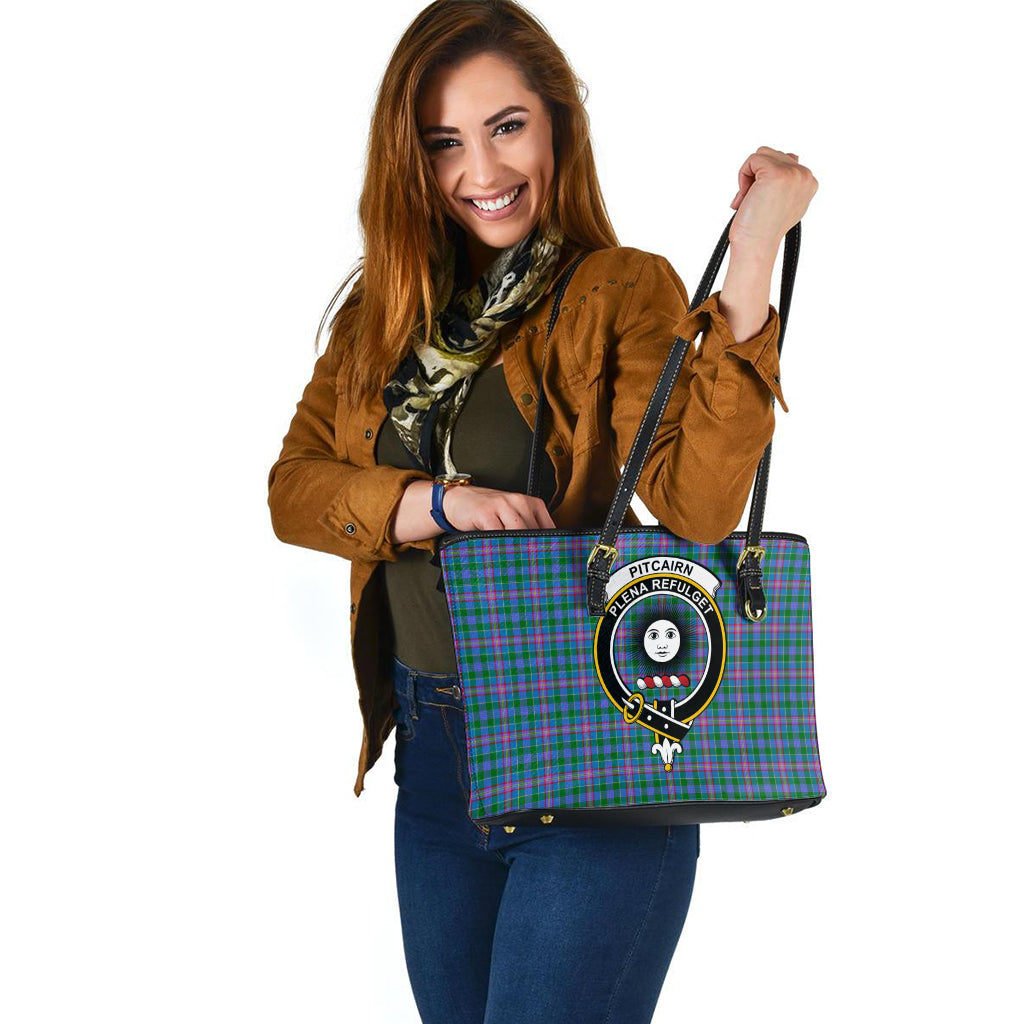 pitcairn-hunting-tartan-leather-tote-bag-with-family-crest