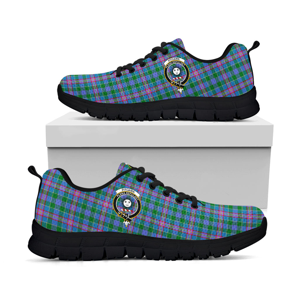 Pitcairn Tartan Sneakers with Family Crest - Tartan Vibes Clothing