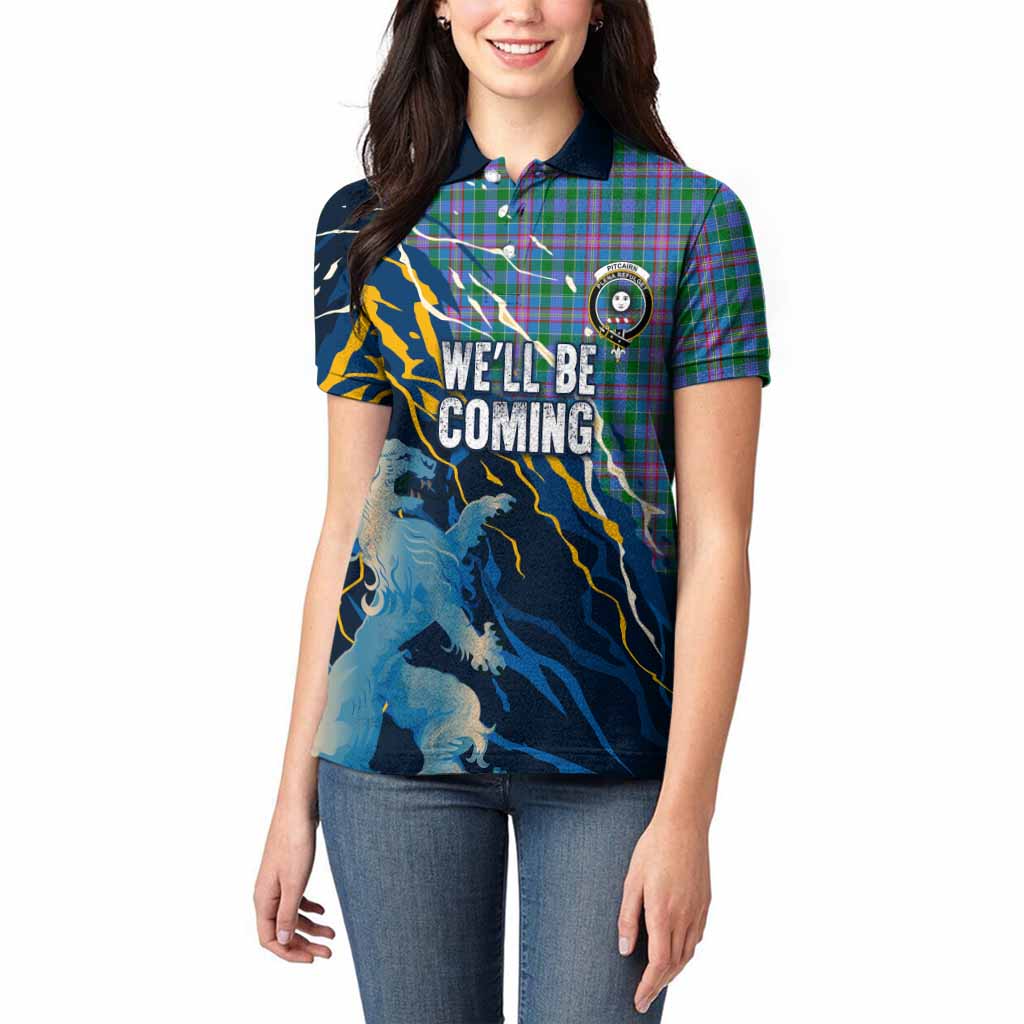 Pitcairn Scotland Tartan Women Polo Shirt WC2026 Football - We'll Be Coming