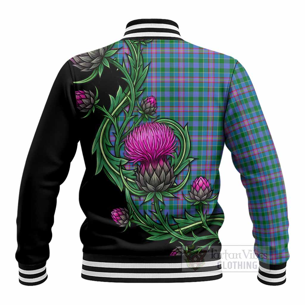 Pitcairn Tartan Baseball Jacket Resilient Scottish Thistle - Tartan Vibes Clothing