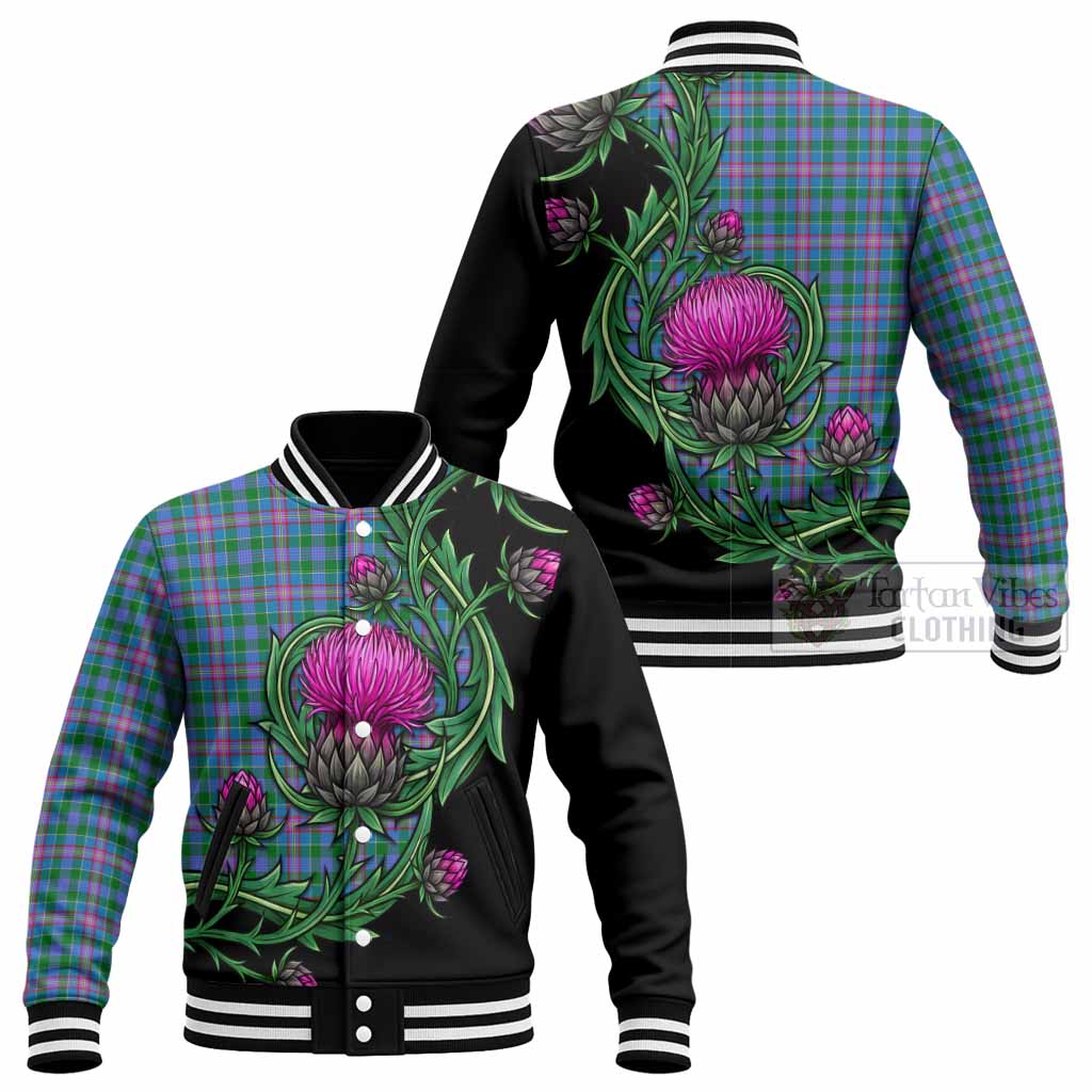 Pitcairn Tartan Baseball Jacket Resilient Scottish Thistle - Tartan Vibes Clothing