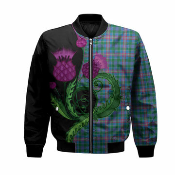 Pitcairn Tartan Bomber Jacket Traditional Scottish Thistle