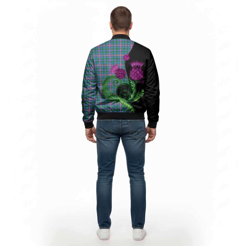 Pitcairn Tartan Bomber Jacket Traditional Scottish Thistle
