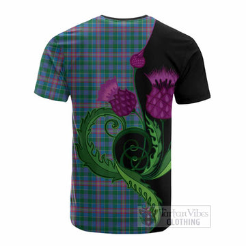 Pitcairn Tartan Cotton T-shirt Traditional Scottish Thistle