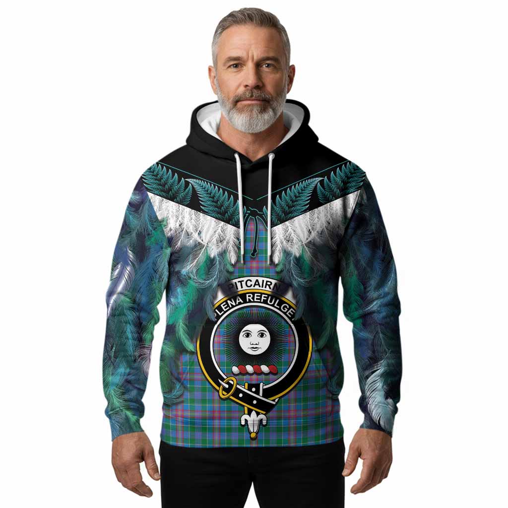 Pitcairn Tartan Crest Hoodie New Zealand Maori Korowai Cloak