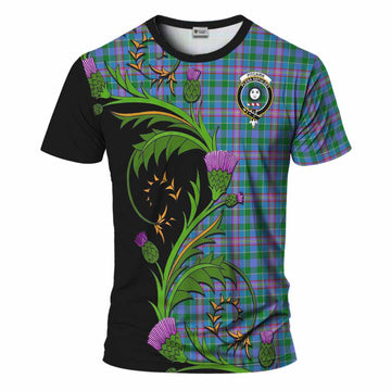 Pitcairn Tartan Crest T-Shirt Scottish Thistle Pride Heritage Art