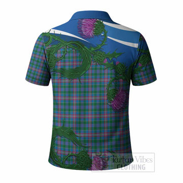 Pitcairn Tartan Family Crest Polo Shirt Thistle in Minimalism