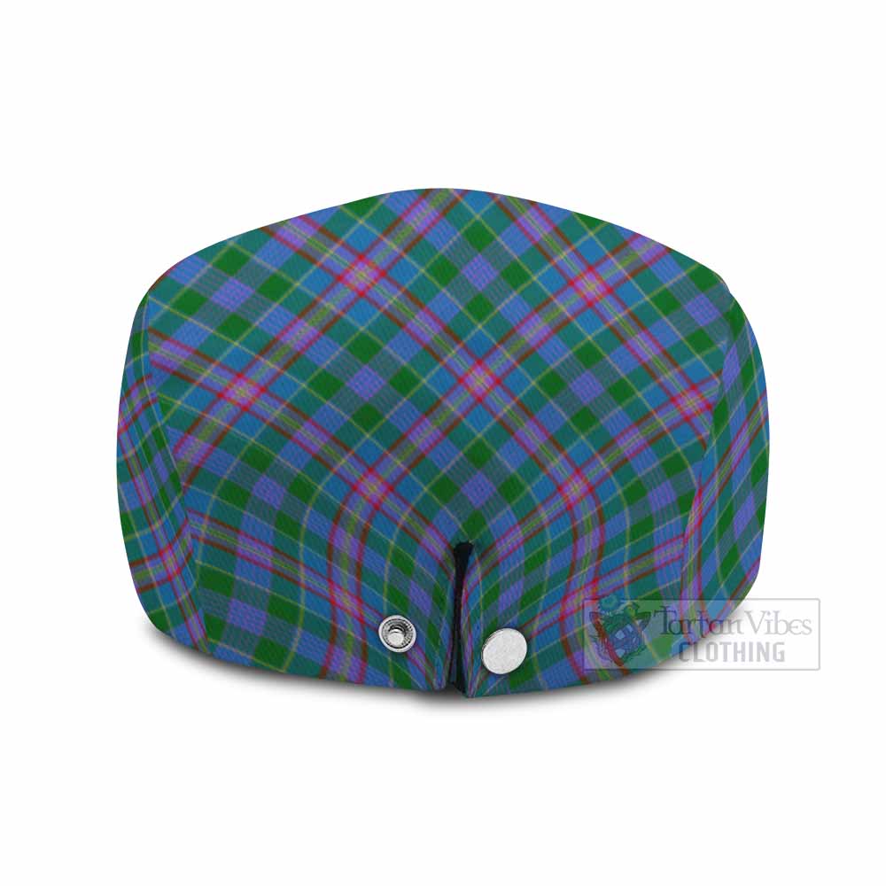 Pitcairn Tartan Flat Cap, Jeff Cap Cross Style with Family Crest - Tartan Vibes Clothing