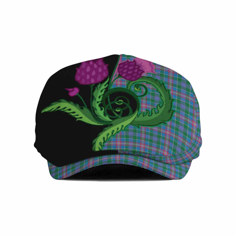 Pitcairn Tartan Flat Cap, Jeff Cap Traditional Scottish Thistle