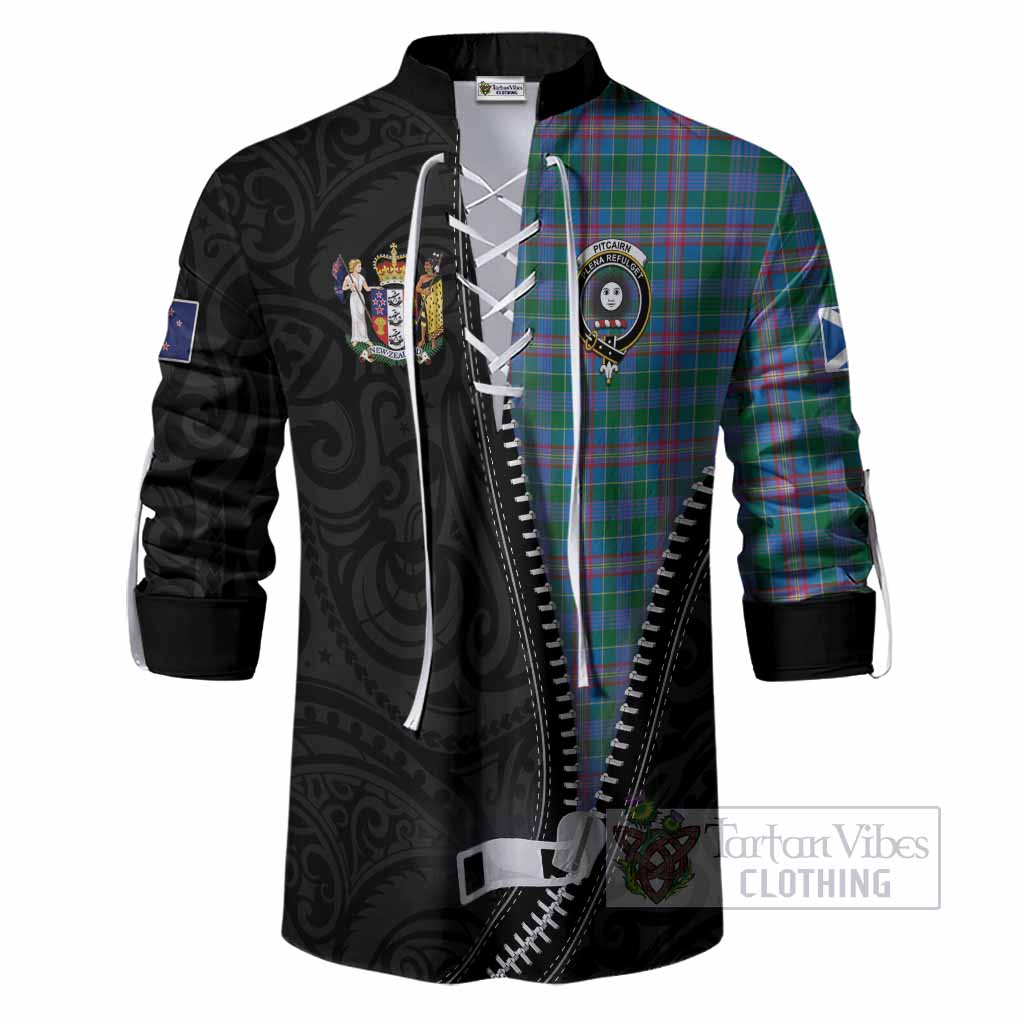 Pitcairn Tartan Ghillie Shirt New Zealand Pattern Unique Zipper Stylized
