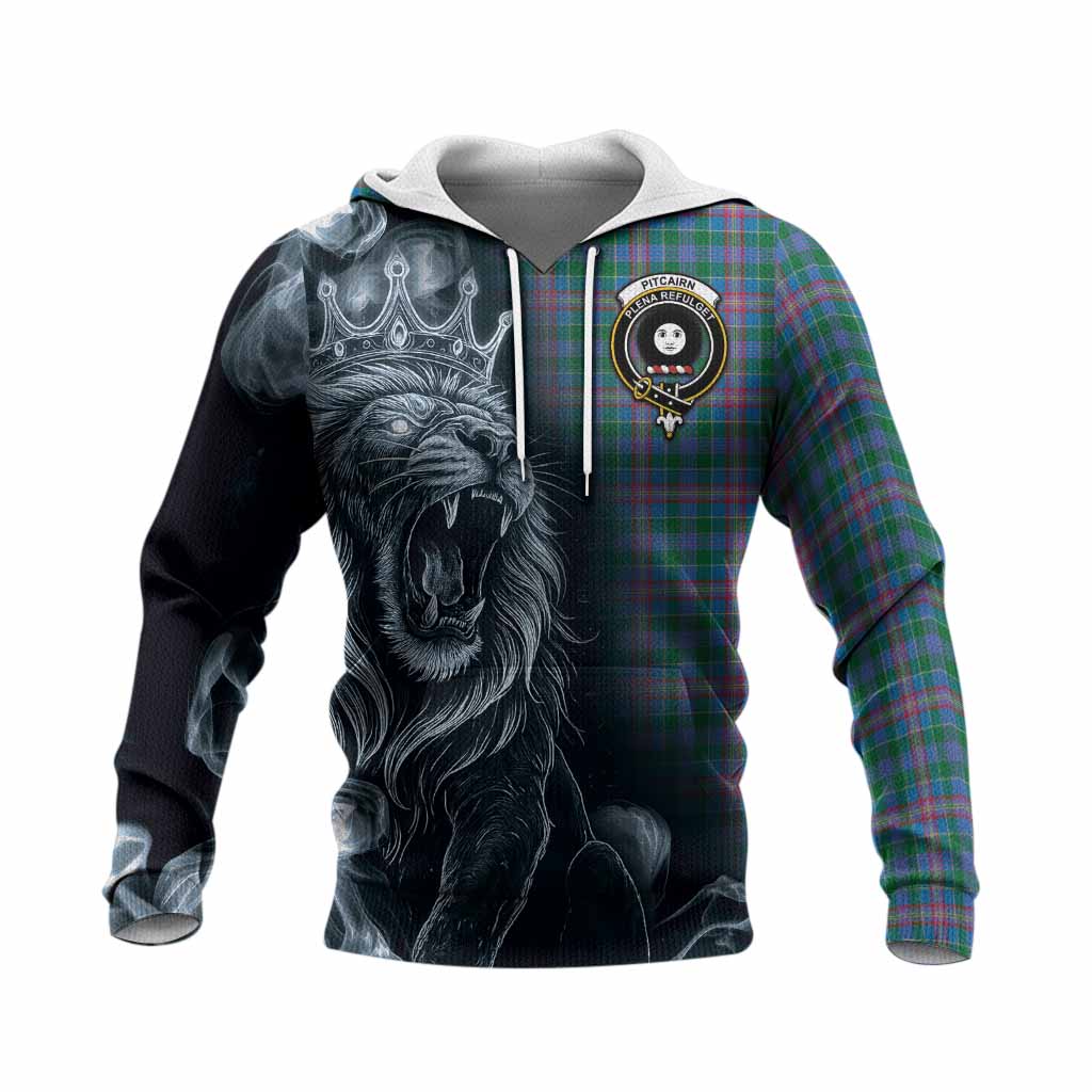 Pitcairn Tartan Knitted Hoodie Roaring Lion Heritage