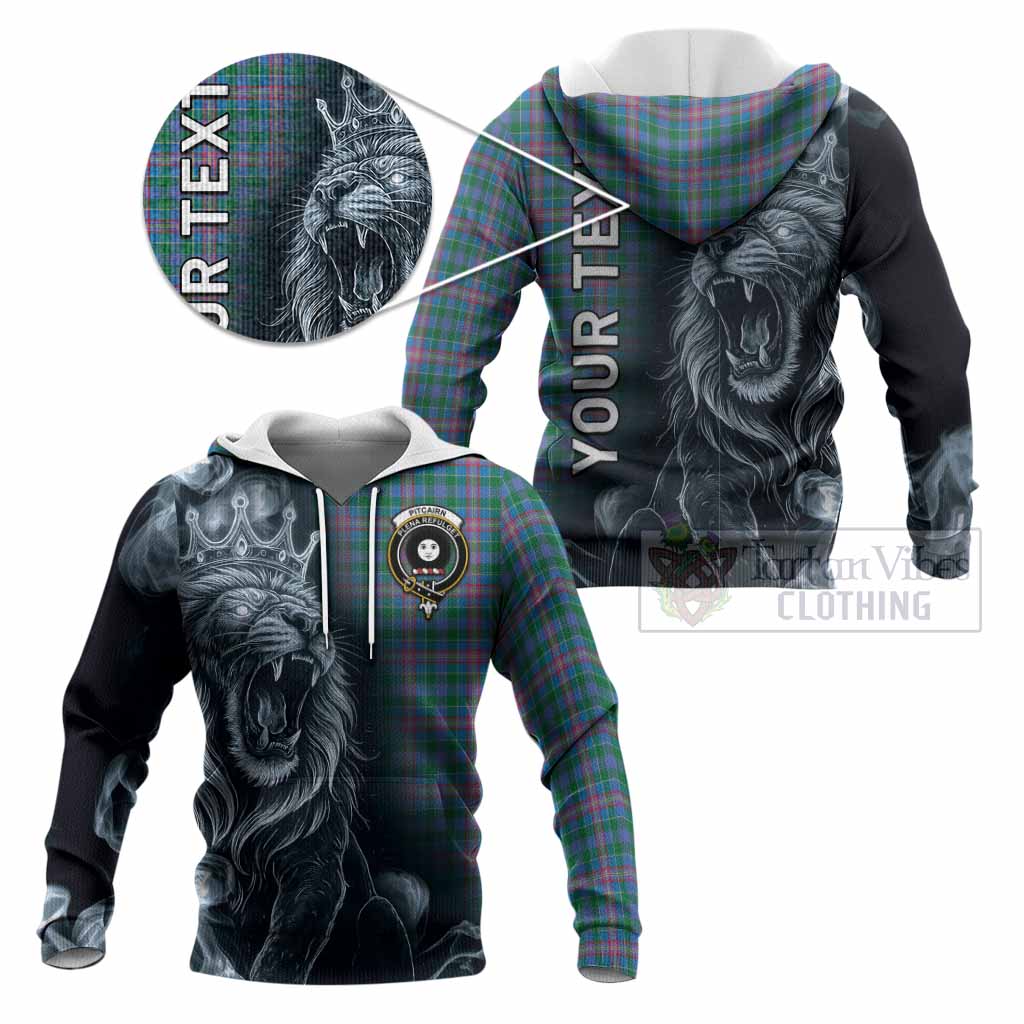 Pitcairn Tartan Knitted Hoodie Roaring Lion Heritage