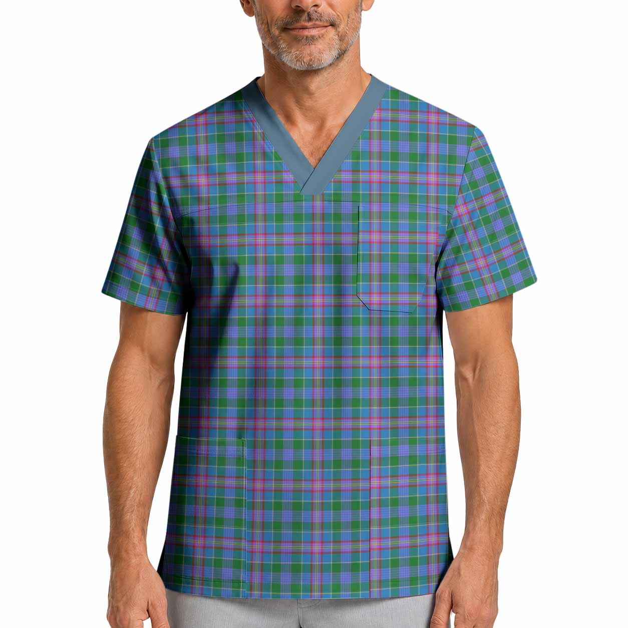 Pitcairn Tartan Scrub Top XL - Tartan Vibes Clothing