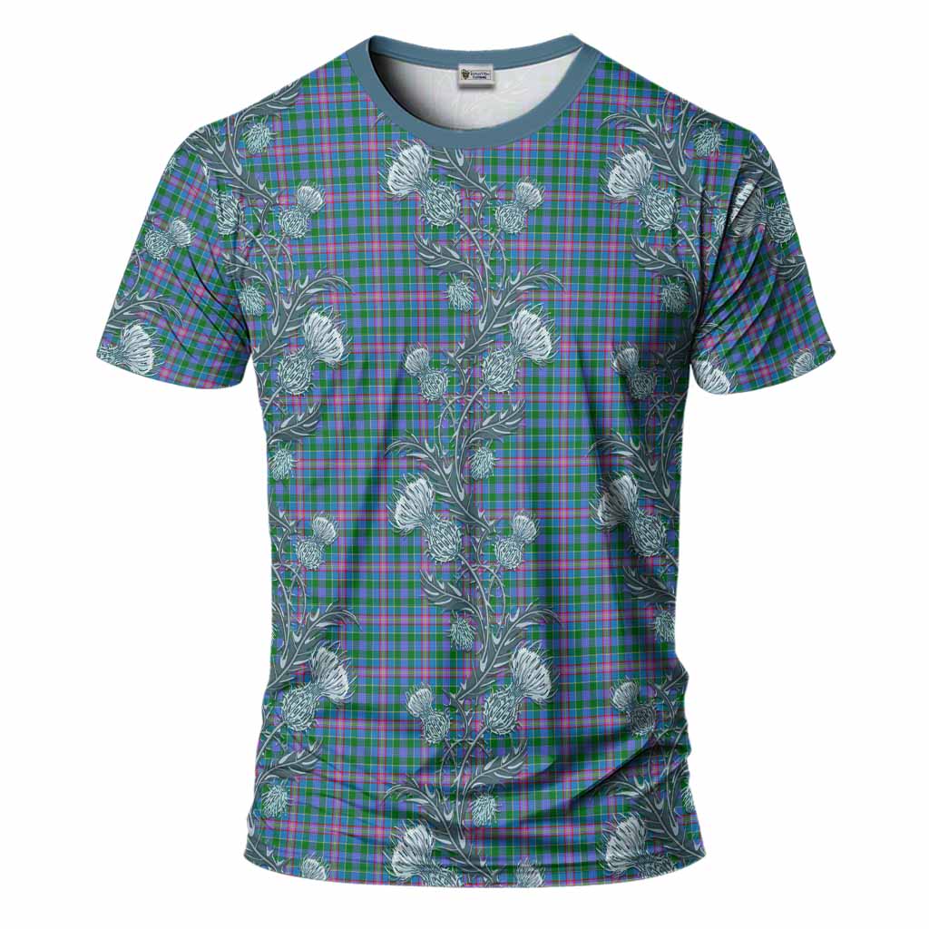 Pitcairn Tartan T-Shirt Seamless Scottish Thistle Flowers