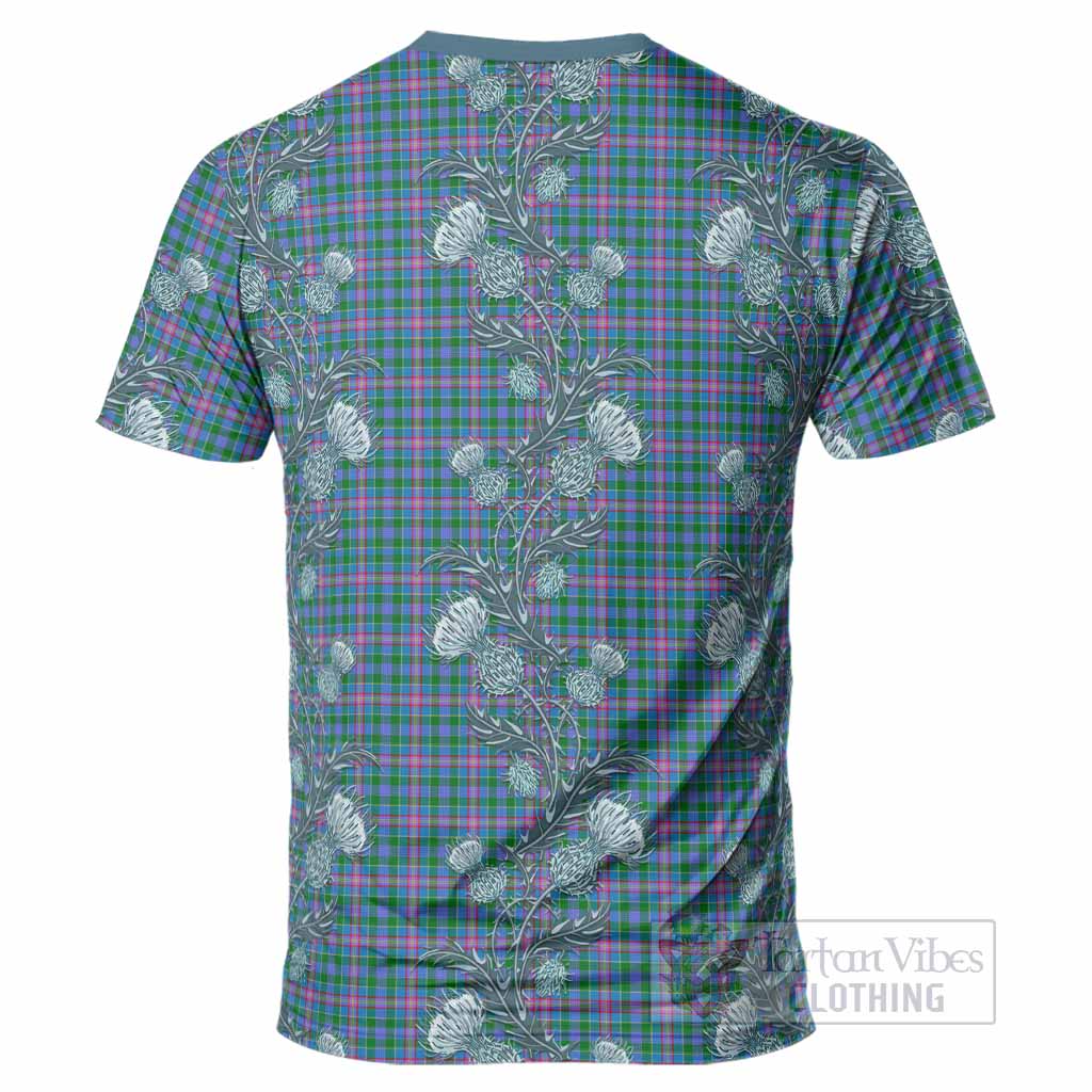 Pitcairn Tartan T-Shirt Seamless Scottish Thistle Flowers