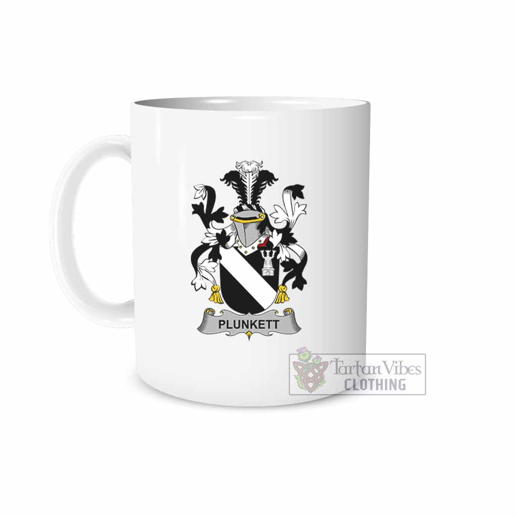 Plunkett Irish Clan Coat of Arms Ceramic Mug White - 2D-tartanvibesclothing