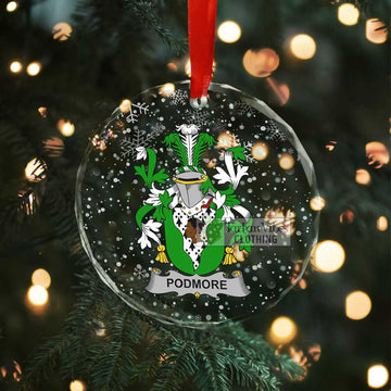 Podmore Irish Clan Christmas Glass Ornament with Coat of Arms