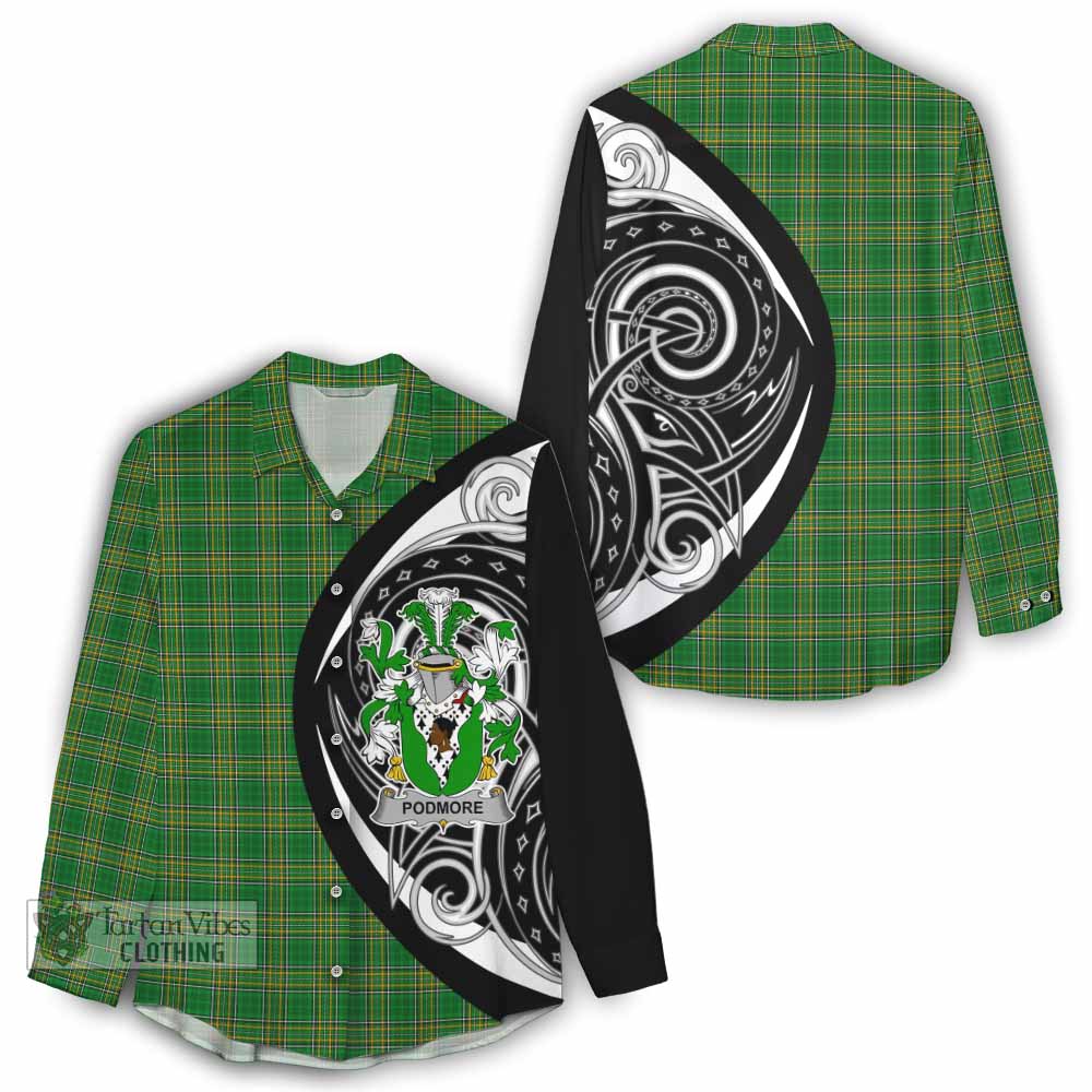 Tartan Vibes Clothing Podmore Irish Clan Women's Casual Shirt Celtic Circle Style