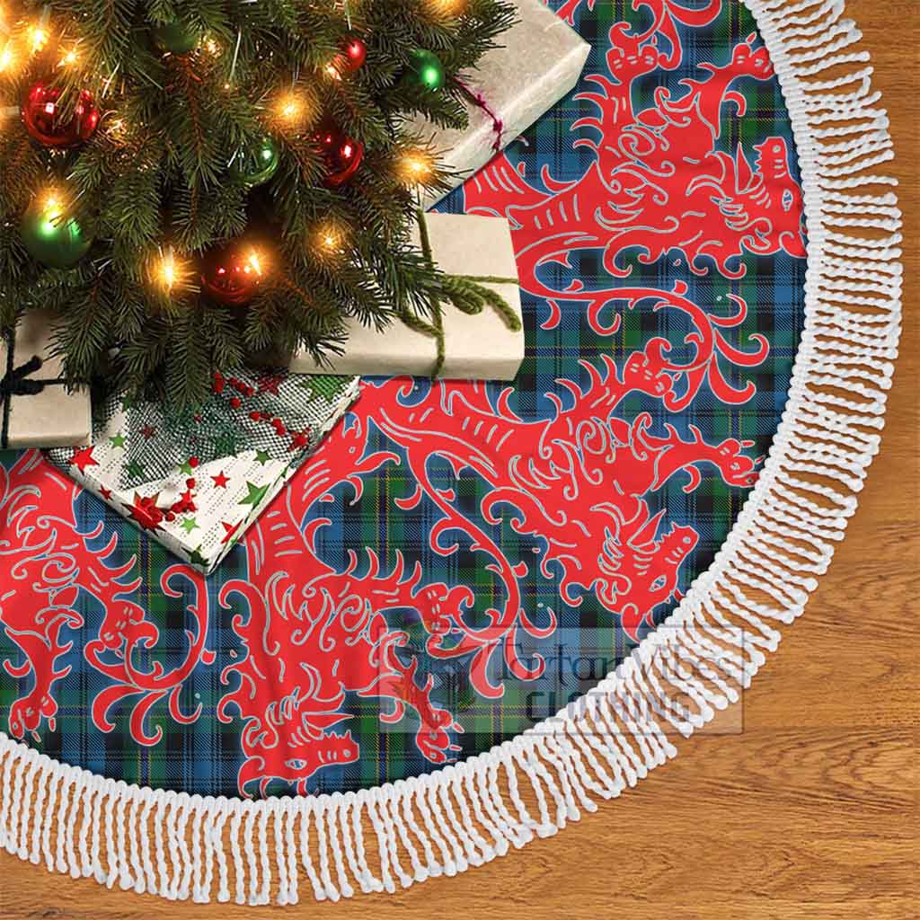 Polaris Tartan Christmas Tree Skirt Lion Rampant Style - Tartan Vibes Clothing