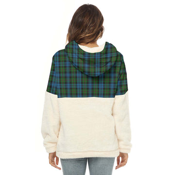 Polaris Tartan Half Style Women's Borg Fleece Hoodie with Half Zip