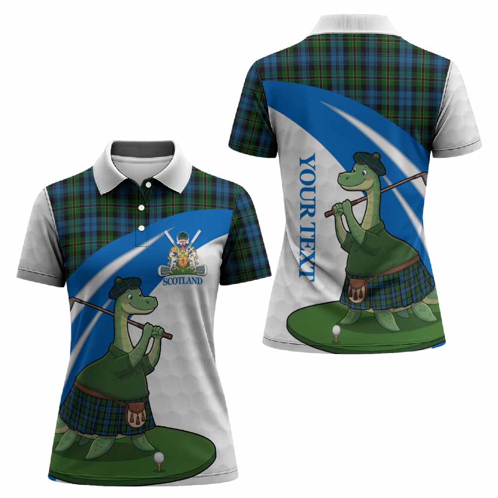 Polaris Tartan Crest Golf Nessie Women Polo Shirt Loch Ness Monster Sporty Style