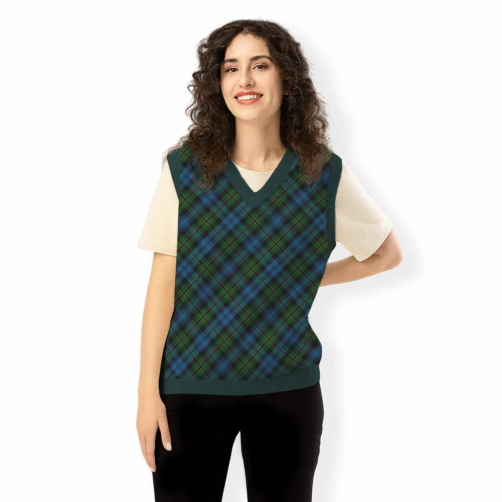 Polaris Tartan  Knitted V-Neck Vest Cross Style