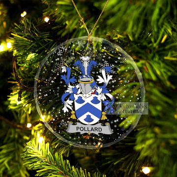 Pollard Irish Clan Christmas Glass Ornament with Coat of Arms Transparent Glass Circle - 2D-tartanvibesclothing