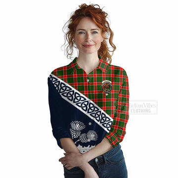 Pollock Tartan Women's Casual Shirt Featuring Thistle and Scotland Map Female - Tartan Vibes Clothing